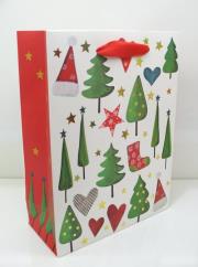 Opakowanie Torebka świąteczna płaska średnia mix wzorów