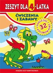 Zeszyt dla 4-latka. Ćwiczenia i zabawy w. 2016. Autor: Korczyńska Małgorzata, Anna Trzpil. Dadada.pl Okładka książki Zeszyt dla 4-latka. Ćwiczenia i zabawy w. 2016