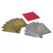 Opakowanie Kartki złote srebrne (10 szt) CHRISTMAS JOY