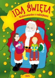 Okładka książki Kolorowanka z naklejkami Idą święta