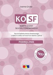 KOSF - Karty oceny słuchu fonemowego. Autor: Joanna Gruba. Dadada.pl Okładka książki KOSF - Karty oceny słuchu fonemowego