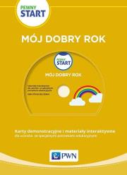 Pewny Start Mój dobry rok Karty demonstracyjne i materiały interaktywne. Autor: Aneta Pliwka, Katarzyna Radzka, Barbara Szostak. Dadada.pl Okładka książki Pewny Start Mój dobry rok Karty demonstracyjne i materiały interaktywne