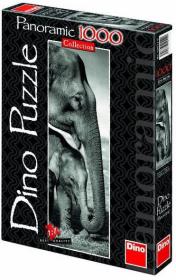 Opakowanie Puzzle 1000 Panorama Słonie DINO