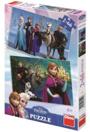 Okładka książki Puzzle 2x66 Kraina Lodu DINO