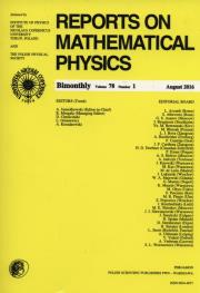 Opakowanie Reports on Mathematical Physics 78/1 2016