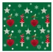 Opakowanie Serwetki 33/3/20 Zielone/Ozdoby