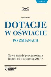 Dotacje w oświacie po zmianach. Autor: Agata Piszko. Dadada.pl Okładka książki Dotacje w oświacie po zmianach