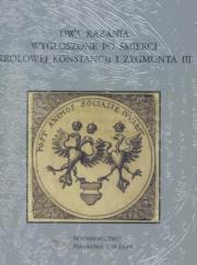 Okładka książki Dwa kazania wygłoszone po śmierci królowej...