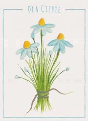 Opakowanie Karnet kwiaty akwarela Stokrotka 12x16,5 cm