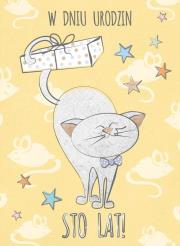 Opakowanie Karnet urodziny Kot 12x16,5 cm
