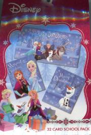 Opakowanie Kartki świąteczne Kraina Lodu 32 sztuki