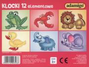 Opakowanie Klocki 12 elementowe bajki Zwierzęta