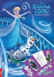 Okładka książki KRAINA LODU. ŚWIATŁA PÓŁNOCY. KOLOROWANKA I NAKLEJKI