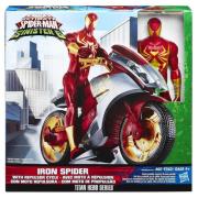 Opakowanie Spider-Man Iron Spider z motocyklem figurka 30 cm