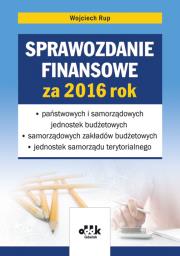Okładka książki Sprawozdanie finansowe za 2016 rok