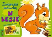 Okładka książki Zwierzaki maluchy. W lesie. Malowanka z naklejkami