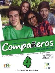 Companeros 4 Ćwiczenia + licencia digital. Autor: Castro Francisca, Rebollo Begoña. Dadada.pl Okładka książki Companeros 4 Ćwiczenia + licencia digital