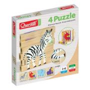 Drewniane klocki puzzle Jungle 6 elementów. Wydawca: Quercetti. Dadada.pl Opakowanie Drewniane klocki puzzle Jungle 6 elementów