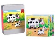 Opakowanie Drewniane puzzle w pudełku Zwierzęta