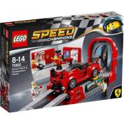 Lego SPEED CHAMPIONS Ferrari i centrum techniczne. Autor: Speed Champions. Dadada.pl Okładka książki Lego SPEED CHAMPIONS Ferrari i centrum techniczne