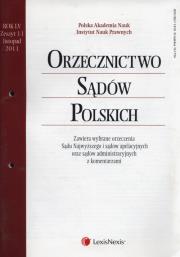 Opakowanie Orzecznictwo Sądów Polskich 11/2011