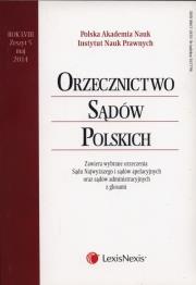 Opakowanie Orzecznictwo Sądów Polskich 5/2014