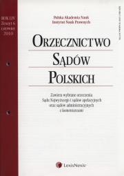 Opakowanie Orzecznictwo Sądów Polskich 6/2010