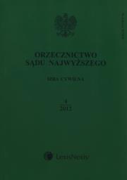 Opakowanie Orzecznictwo Sądu Najwyższego Izba Cywilna 4/2012