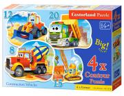 Opakowanie Puzzle 4w1 Contour 8-12-15-20 Construction Vehicles