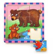 Opakowanie Puzzle drewniane małe Miśki