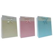 Opakowanie Torebka ozdobna płaska pionowa mała Kropeczki mix kolorów 12 sztuk