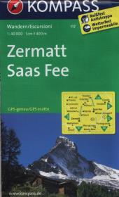 Zermatt Saas Fee 1:40 000. Autor: praca zbiorowa. Dadada.pl Okładka książki Zermatt Saas Fee 1:40 000