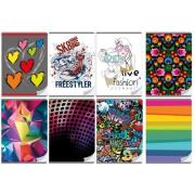 Opakowanie Zeszyt A5 No Name w linie 60 kartek mix wzorów 10 sztuk