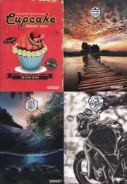 Opakowanie Brulion A4 Street w kratkę 96 kartek 6 sztuk mix