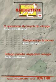 Miniatury matematyczne 58. Autor: Sendlewski Andrzej, Piotr Jędrzejewicz, Krause Agnieszka. Dadada.pl Okładka książki Miniatury matematyczne 58