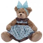 Opakowanie Misia Daizy sukienka niebieska groszki falban 33cm