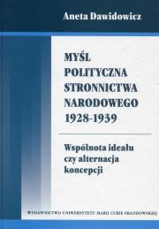 Okładka książki Myśl polityczna Stronnictwa Narodowego 1928-1939