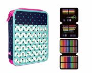 Opakowanie Piórnik MILAN 2-poziomowy duży z wyposażeniem ANCHOR CLUB 2 róż