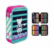 Opakowanie Piórnik MILAN 2-poziomowy z wyposażeniem ANCHOR CLUB 2 róż