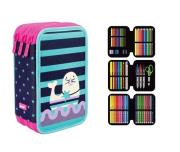 Opakowanie Piórnik MILAN 3-poziomowy z wyposażeniem  ANCHOR CLUB 2 róż