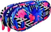 Opakowanie Piórnik szkolny saszetka dwukomorowa Stright Flamingo pink&blue PU-02