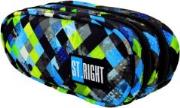 Opakowanie Piórnik szkolny saszetka dwukomorowa Stright PU-02 Pixelmania green