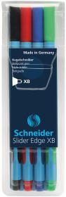 Opakowanie Zestaw długopisów w etui Schneider Slider Edge, XB, 4 sztuki miks kolorów