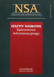 Opakowanie Zeszyty Naukowe Sądownictwa Administracyjnego 2/2011