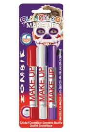 Opakowanie Farby do twarzy PlayColor Make up 3 kolory Zombi