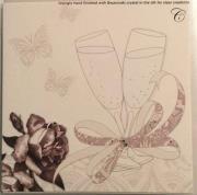 Opakowanie Karnet Swarovski kwadrat 'ślub - kieliszki'