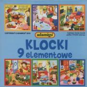 Opakowanie Klocki 9 elementowe dom niebieski