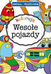 Okładka książki Kredką i pedzelkiem wesołe pojazdy