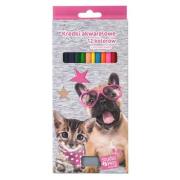 Kredki akwarelowe Studio Pets 12 sztuk + temperówka. Wydawca: Paso. Dadada.pl Opakowanie Kredki akwarelowe Studio Pets 12 sztuk + temperówka
