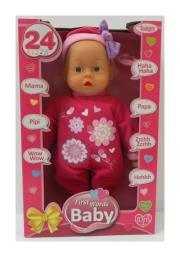 Lalka mówi pierwsze słowa 38 cm. Wydawca: Brimarex. Dadada.pl Opakowanie Lalka mówi pierwsze słowa 38 cm